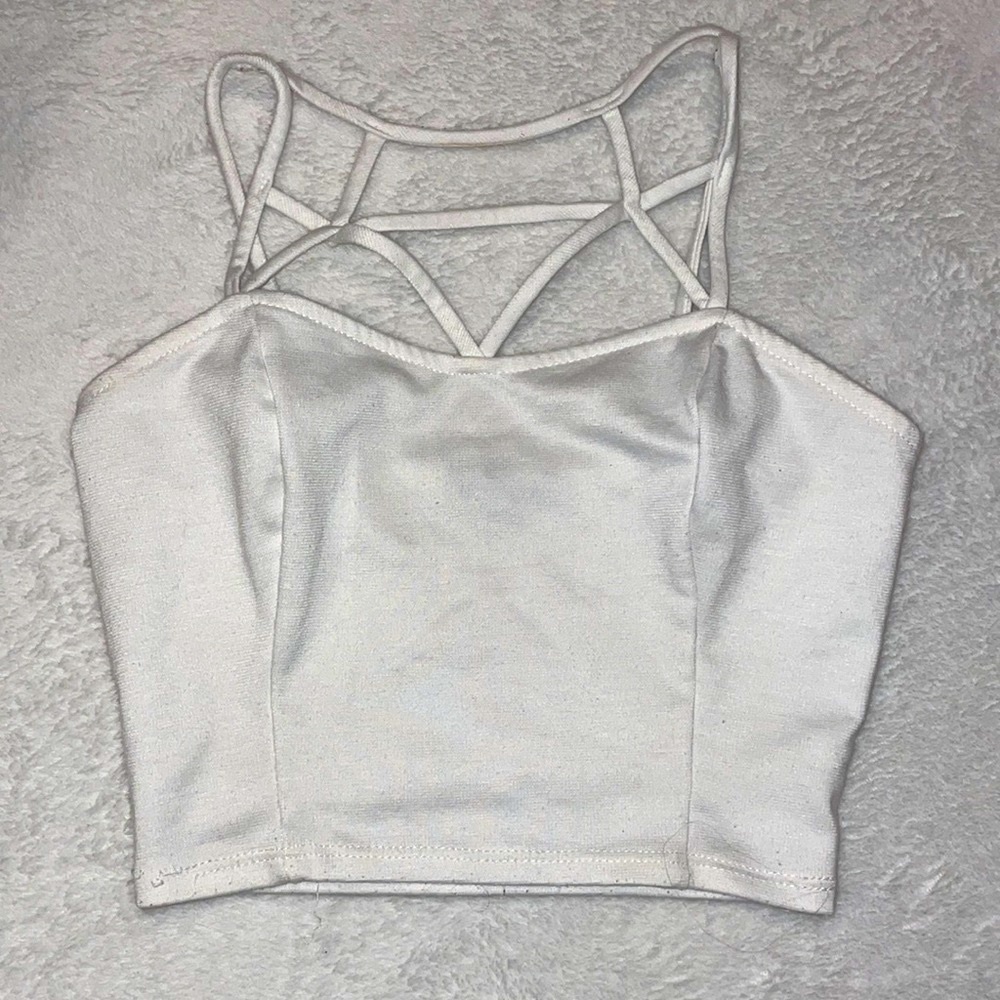 White Cropped Tank Top
